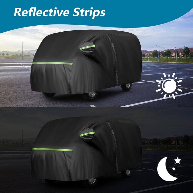 BIGACOVER Car Cover for 1950-1992 VW Bus T1 T2 T3, Waterproof 420D Oxford Cloth Cover Outdoor Full Car Covers with Zipper Windproof Heavy Duty All Weather with Wind, Sun, UV and Dust Protectio - Image 5